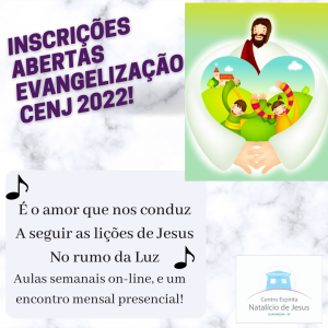 inscrições 2022 abertas Evangeização CENJ!